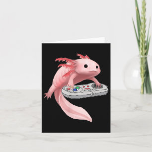 Axolotl Fish Playing Video Game White-axolotl Liza Card