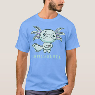 Axolotl Fish Playing Video Games Lizard Gamesolotl T-Shirt