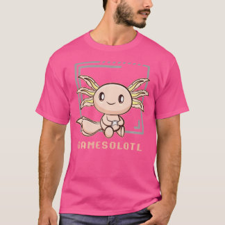 Axolotl Fish Playing Video Gaming Lizard Gamesolot T-Shirt