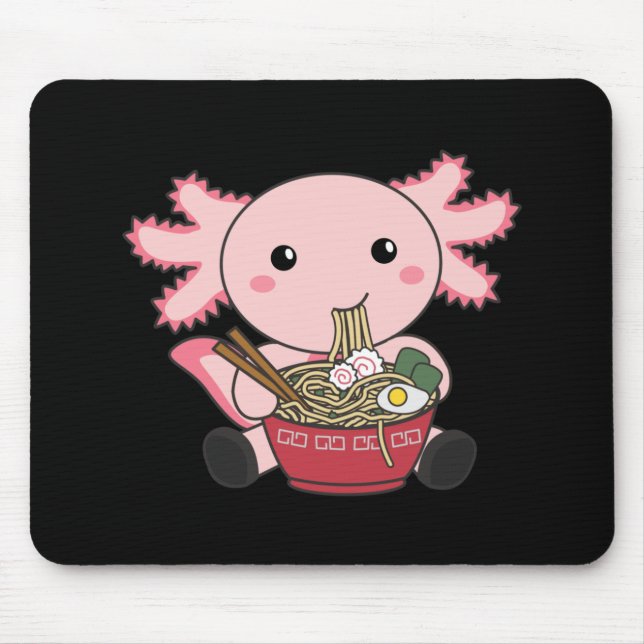 Axolotl Food Ramen Japanese Food Kawaii Animals Po Mouse Pad (Front)
