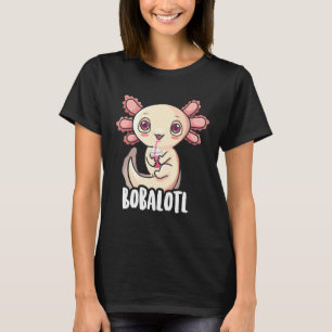 Axolotl For Girls Kids Bobalotl Boba Tea T-Shirt
