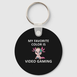 Axolotl Funny Gamer Quote My Favourite Colour Is V Key Ring