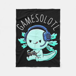 Axolotl Gamer Anime Gifts Kawaii Boys Girls Fleece Blanket
