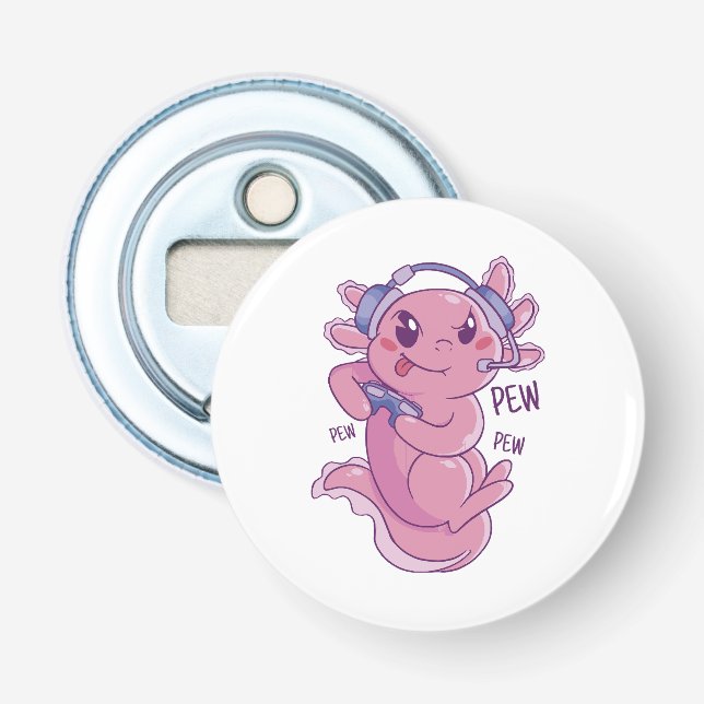 Axolotl Gamer Challenge Blast Bottle Opener (Front)