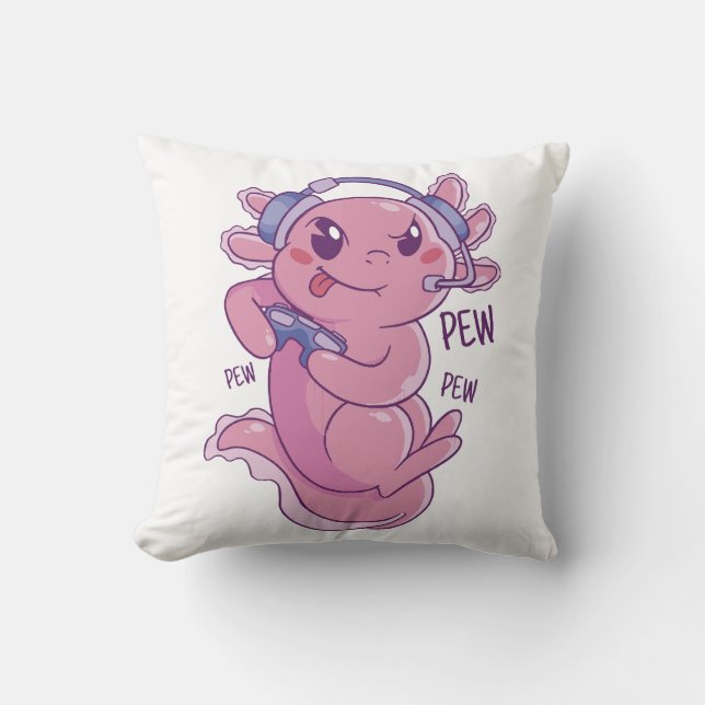 Axolotl Gamer Challenge Blast Cushion (Front)