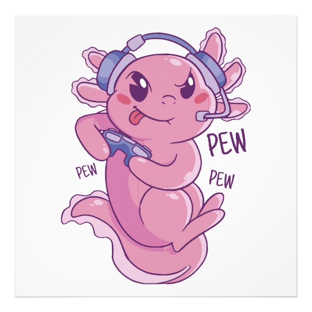 Axolotl Gamer Challenge Blast Photo Print (Front)