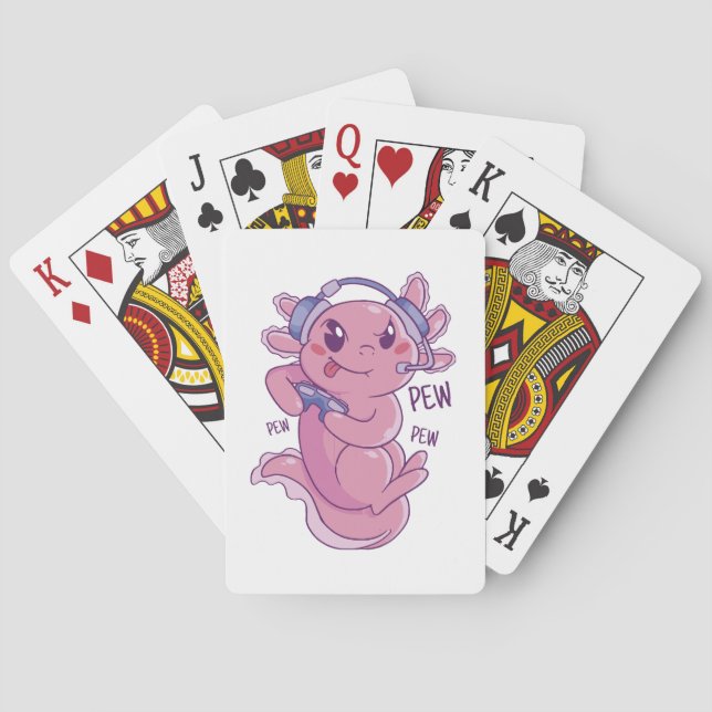 Axolotl Gamer Challenge Blast Playing Cards (Back)