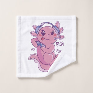 Axolotl Gamer Challenge Blast Wash Cloth