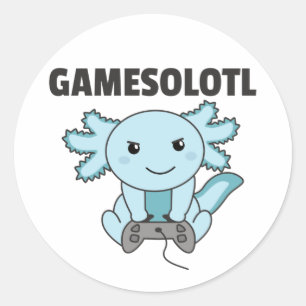 Axolotl Gamesolotl Cute Animals For Gamers Classic Round Sticker