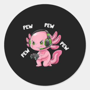 Axolotl Gaming Gifts Boys Girls Anime Video Game P Classic Round Sticker