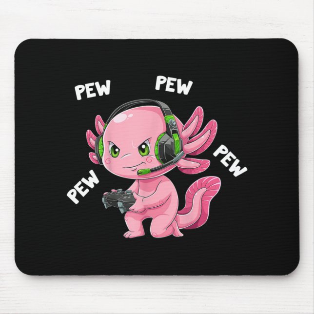 Axolotl Gaming Gifts Boys Girls Anime Video Game P Mouse Pad (Front)