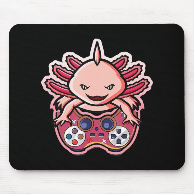 Axolotl Gaming Kids Boys Girls Anime Video Game Ga Mouse Pad (Front)