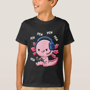 Axolotl Gaming Kids Boys Girls Anime Video Game Pe T-Shirt