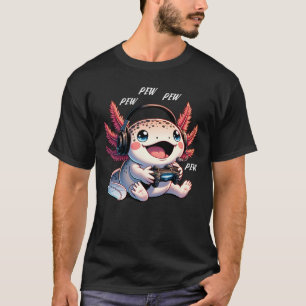 Axolotl Gaming Video Game Pew  Kids Boys Girls T-Shirt