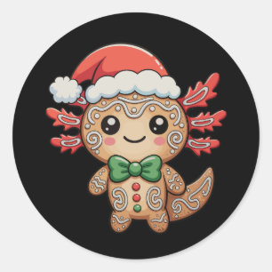 Axolotl Gingerbread Christmas Xmas Matching Family Classic Round Sticker