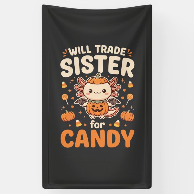 Axolotl Halloween Candy Trade Vector Design_1 Banner (Vertical)