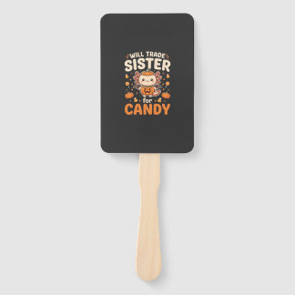 Axolotl Halloween Candy Trade Vector Design_1 Hand Fan