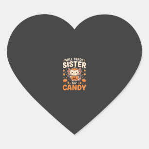 Axolotl Halloween Candy Trade Vector Design_1 Heart Sticker