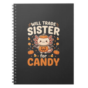 Axolotl Halloween Candy Trade Vector Design_1 Notebook