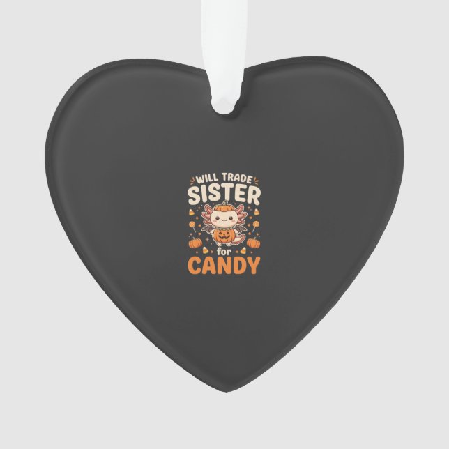 Axolotl Halloween Candy Trade Vector Design_1 Ornament (Front)
