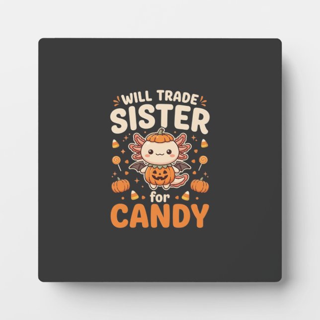 Axolotl Halloween Candy Trade Vector Design_1 Plaque (Front)