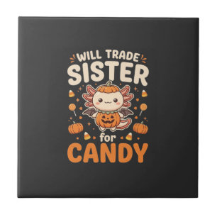 Axolotl Halloween Candy Trade Vector Design_1 Tile