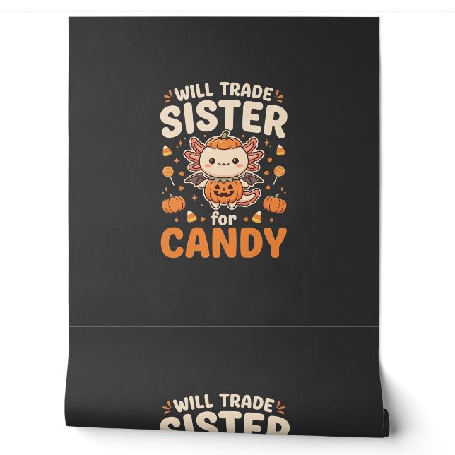 Axolotl Halloween Candy Trade Vector Design_1 Wallpaper (Unrolling)