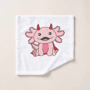 Axolotl Halloween Cute Devil Kids Witches Costume Wash Cloth