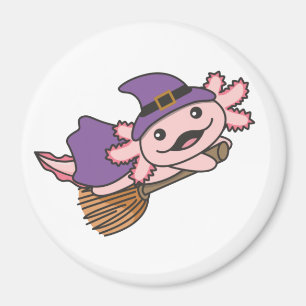 Axolotl Halloween Witch Kids Witches Costume Magnet