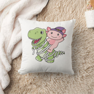 Axolotl Happy Halloween T-rex Mummy Costume Cushion