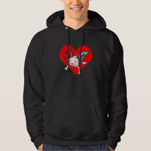 Axolotl Heart Animal Women Mexican Fish   Amphibia Hoodie