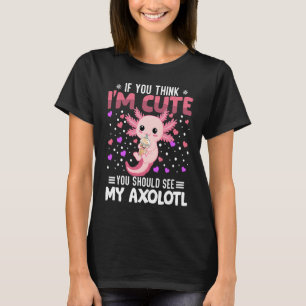 Axolotl Heart Valentine's Day Animal For Womens Ki T-Shirt