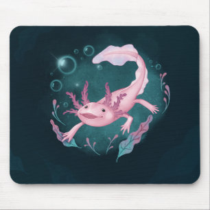 Axolotl ilustration mouse pad