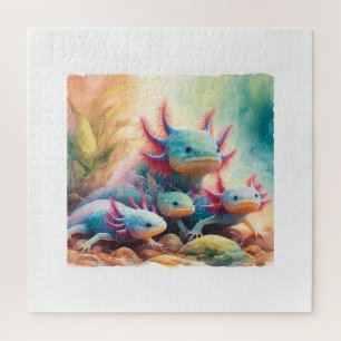 Axolotl in Harmony 060624AREF108 - Watercolor Jigsaw Puzzle