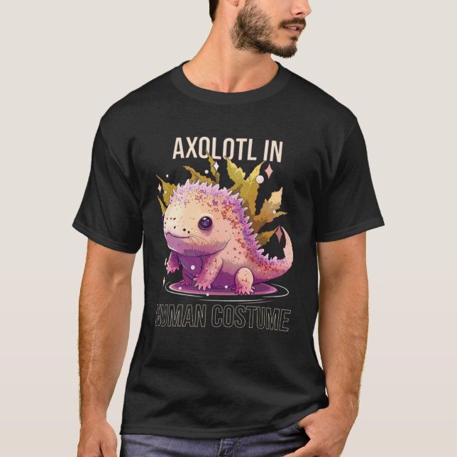 Axolotl in Human Costume Mexican Walking Fish Sala T-Shirt (Front)