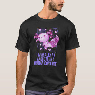 Axolotl in Human Costume  Salamander Humour Axolot T-Shirt