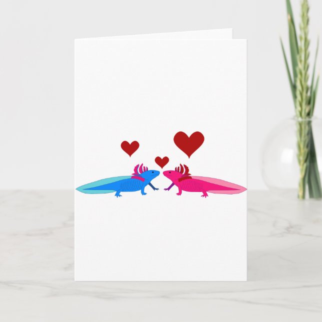 Axolotl in Love Card (Front)