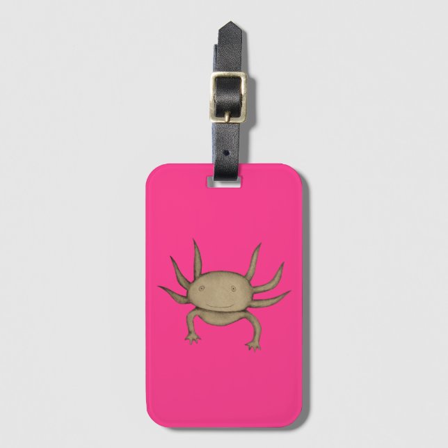 Axolotl is looking at you   luggage tag (Front Vertical)