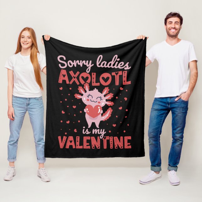 Axolotl is my valentine fleece blanket (In Situ)