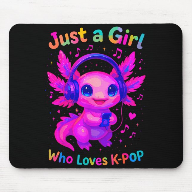 Axolotl Just A Girl Who Loves K-p  Mouse Pad (Front)