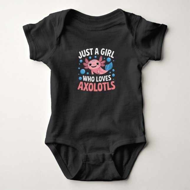 Axolotl Kawaii Just A Girl Who Loves Axolotls  Baby Bodysuit (Front)
