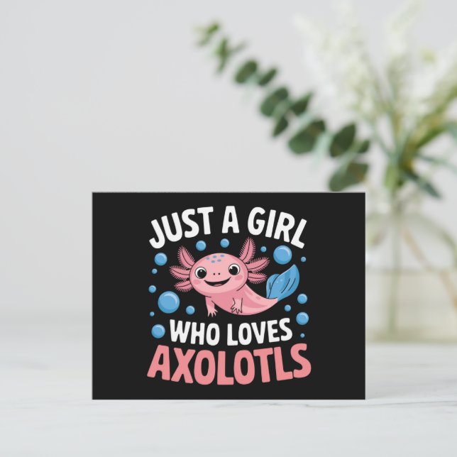 Axolotl Kawaii Just A Girl Who Loves Axolotls  Postcard (Standing Front)