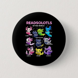 Axolotl kawaii readsolotl of the world axolotls 6 cm round badge