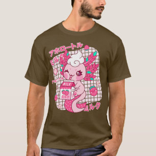 Axolotl kawaii Strawberry Milk Japanese T-Shirt