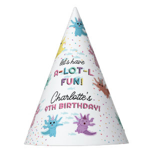 Axolotl Kids Cute Salamander Birthday Party Party Hat