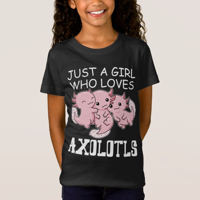 Axolotl Kids Kawaii Axolotl Gift Girls Axolotl T-Shirt (Front)