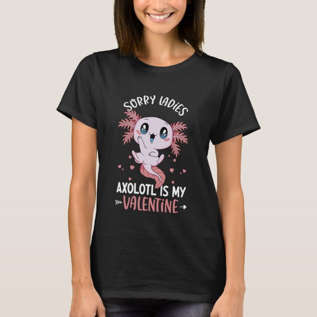 Axolotl Ladies   Valentine's Day Cute Axolotl Boy T-Shirt (Front)