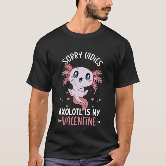 Axolotl Ladies   Valentine's Day Cute Axolotl Boy T-Shirt (Front)