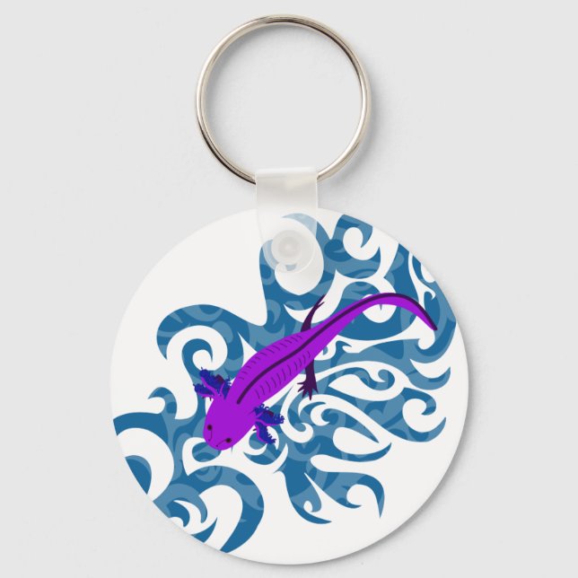 Axolotl Lila in water Key Ring (Front)