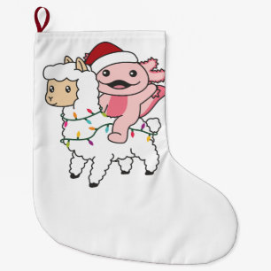 Axolotl Llama Alpaca Christmas Winter Animals Large Christmas Stocking